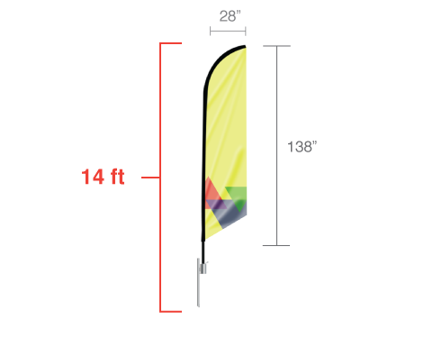 Feather Angled Flag (14ft Large)